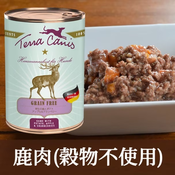 テラカニス　グレインフリー　野生の鹿とポテト　アップル&クランベリー 400g 成犬用コンプリートフード